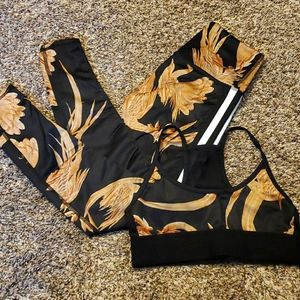 Golden Peacock leggings & bralette